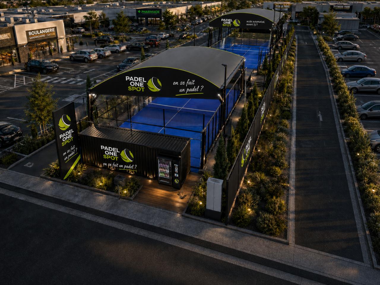 Padel One Spot en soiree avec terrains eclaires et acces autonome